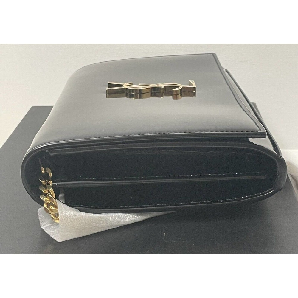 NEW SAINT LAURENT PATENT LEATHER GOLD CHAIN WALLET BAG PURSE BOX! - Picture 10 of 16